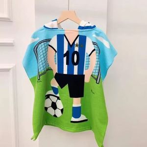 Poncho à capuche pas cher pour enfants en velours corail, séchage rapide, couleur unie, serviette de bain et de plage portable pour enfants - Product Image 4