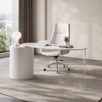 Nouveau bureau moderne crème vent léger luxe blanc et base acrylique