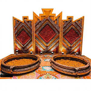 Durable Creative Wedding Haldi Ceremony Decor Fiberglass Factory Price Stylish Modern Wedding Haldi Event Urlis Bride Groom - Product Image 1
