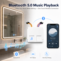 Vente en gros usine 5A 60W Interrupteur tactile à double touche pour miroir, variateur de lumière continu DC12V et anti-buée pour miroir de salle de bain LED
