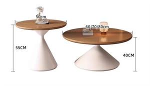 Table basse ronde de luxe moderne et simple pour salon, style nordique, en panneau de roche couleur crème, pour usage domestique - Product Image 5