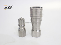 Raccord rapide hydraulique KZF 304 SS à filetage femelle auto-scellant, raccords pneumatiques ISO 7241B pour camion d'assainissement et conduite d'eau