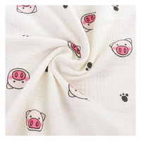 XNZTEX JURAVICHY JF2548 100% Bio-Baumwolle Bedruckter Doppelt Geknitterter Musselin-Stoff Gewebt für Babywindeln und -kleidung