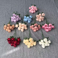 Arreglos de 9 Capullos de Rosa de Seda Artificial para Decoración de Sala de Estar, Centros de Mesa para Pasillo de Boda, Fondo Floral