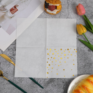 Star Printed Square Paper Napkins 250mm Gold Foil Birthday Party Tableware - Product Image 4