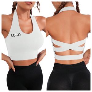 Sujetador Deportivo Ligero de alta calidad 2025 para mujer Impact Cross Beauty, nuevas camisetas ajustadas con cuello Halter a prueba de golpes para ropa de gimnasio - Product Image 1