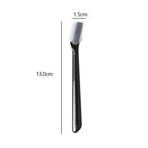 Tondeuse à sourcils multifonctionnelle portable pour femme en acier inoxydable noir, rasoirs pour le visage pour femmes - Product Image 2