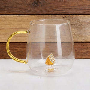 Tasse à café en verre avec plume colorée à l'intérieur, idéale pour le cappuccino, le <span class=keywords><strong>latte</strong></span> et autres boissons – Vente en gros - Product Image 6