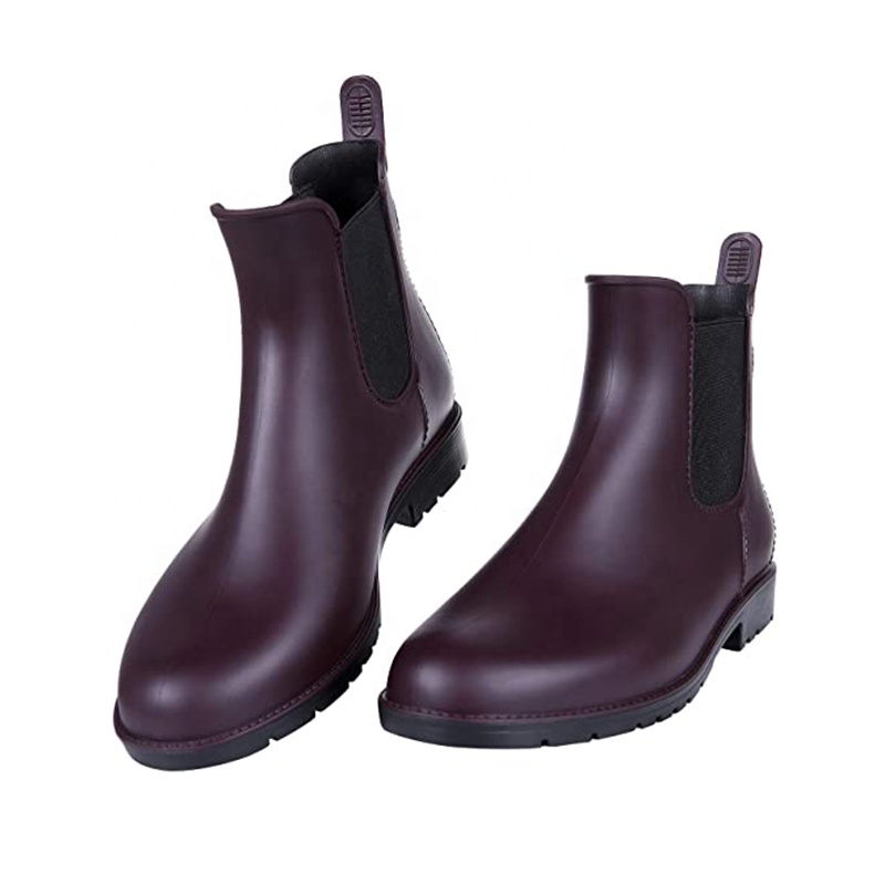 new arrivals genuine leather thick soled Chelsea women's white waterproof rain boots