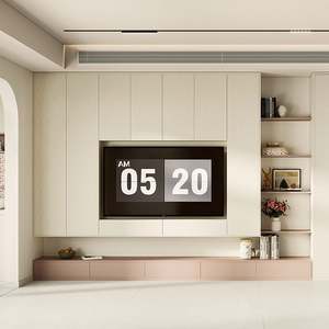 Meuble TV moderne pour salon, unité murale avec étagère intégrée pour systèmes de divertissement, solution d'affichage - Product Image 2