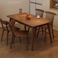 Massivholz Esszimmer-Set im Chinesischen Stil mit 5 Teilen und Abgerundeten Kanten Windsor-Stuhllehnen für Kleine Wohnungen Gewerbliche Gastronomie-Nutzung