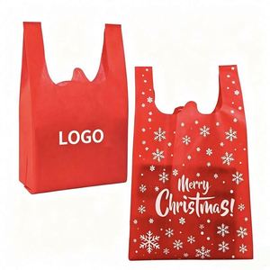 Sac gilet promotionnel portable et réutilisable en non-tissé pour supermarché, avec logo et poignée imprimés - Product Image 1
