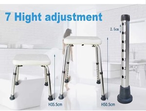 Silla de <span class=keywords><strong>ducha</strong></span> de altura ajustable <span class=keywords><strong>para</strong></span> adultos al por <span class=keywords><strong>mayor</strong></span>, <span class=keywords><strong>Asiento</strong></span> de baño <span class=keywords><strong>para</strong></span> pacientes de baño - Product Image 4