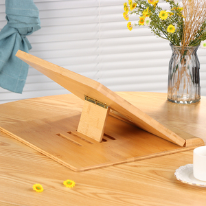 Support en bois de bambou pour étui iPad 2022, support de <span class=keywords><strong>tablette</strong></span>, fixation de page de dessin, support de plaque de cuisine, base - Product Image 5