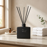 Diffuseur de parfum d'ambiance en verre noir avec marquage à chaud 100 mL 200 mL