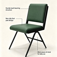 Chaise de salle à manger moderne à structure en acier avec dossier rayé - Conception durable pour la maison, le bureau et les salles à manger