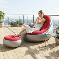 Fauteuil gonflable moderne et portable en PVC floqué respirant, pliable, pour usage extérieur - Chaise longue de sieste, couleur et logo personnalisables