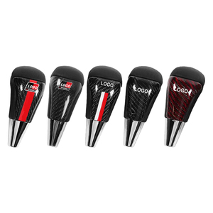 Poignée de levier de vitesses de voiture personnalisée de haute qualité, universelle, avec logo, en cuir et fibre de carbone, pour le style automobile - Product Image 6