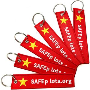 Wholesale Factory <b>Custom</b> Motorbike Car Brand Woven Embroidered <b>Key</b> Chain Tag Design Logo Fabric Embroidery Keychains - Product Image 4