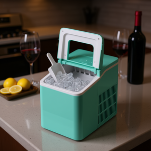 Máquina Portátil para Hacer Hielo de Sobremesa, 26 lb/24 h, con Herramienta para Recoger Hielo, Estilo Moderno, Plástico Verde - Product Image 2
