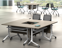 Table de conférence pour 4 à 8 personnes, table de réunion rectangulaire pliable pour salle de réunion