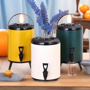 ถังชาเย็นสแตนเลส 6 ลิตร 8 ลิตร 10 ลิตร 12 ลิตร แบบสองชั้นเก็บความร้อน สำหรับใช้ในเชิงพาณิชย์ - Product Image 1