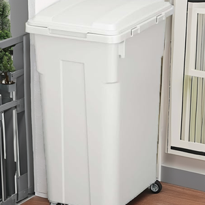 GREENSIDE Shinkigousei (Shin-<span class=keywords><strong>Kiba</strong></span>) Tonbo - Cubo de Basura Apilable de Fibra de Bambú con Tapa y Compartimentos Separados, 45 Litros, Blanco Gris - Product Image 3
