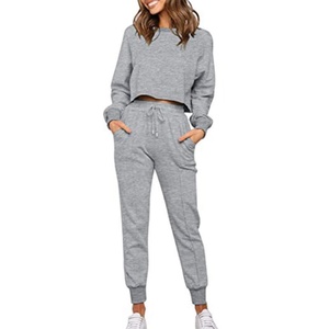 Cross-border Wholesale Women Sweatsuit Set Tracksuit 2 Piece Set Womens Hoodies Joggers Long <b>Sleeve</b> Women Crop <b>Top</b> Tracksuits - Product Image 2