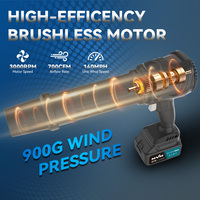 Souffleur de feuilles professionnel sans fil mini à batterie lithium-ion avec une vitesse de soufflage élevée de 160 mph pour une utilisation en voiture et au jardin