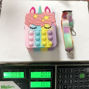 <b>Fidget</b> Toys Push Pop Purse Shoulder Lovely Silicone Unicorn Crossbody Bag for Kids - Product Image 2