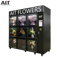 Distributeur automatique de fleurs à écran tactile refroidi par air AIT, options de paiement multiples, petite et moyenne taille, sans personnel, en libre-service, basé sur le cloud