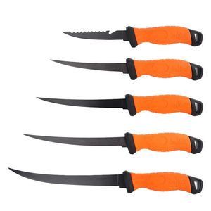 Couteau à fileter pour la pêche de 5/6/7/8/9 pouces avec étui de sécurité |   Lame en acier inoxydable, manche ergonomique |   Utilisation en plein air, pour les pêcheurs et en cuisine - Product Image 1