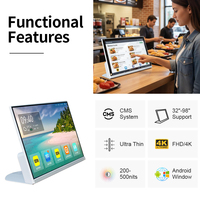 Kendinden Servisli Restoran Kiosku Dokunmatik Ekranlı Dijital Tabela Ticari Ekran Android Windows Cms Ultra İnce Tezgah Üstü