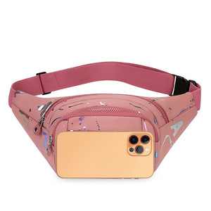 Riñonera Impermeable Rosa con Múltiples Bolsillos para Mujer, Deportes al Aire Libre, Uso Casual, Primavera 2025 - Product Image 1