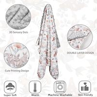 Couverture double couche à pois à motifs floraux pour berceau de bébé pour la pépinière Couverture super douce en Minky pour tout-petits Couvertures pour bébé
