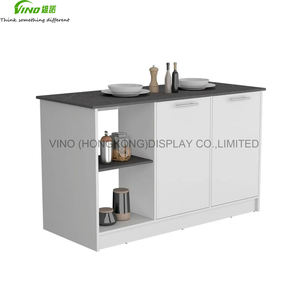 Isla de Cocina Moderna de Madera Maciza con Gabinete de Almacenamiento, Cajones y Cestas, Diseño Personalizable, Uso en Apartamentos, Encimera de Granito Artificial - Product Image 5