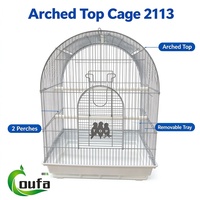 Volière à trois portes avec plateau en plastique amovible, mangeoires et perchoirs pour perruches et agapornis, cage à oiseaux en métal pour l'élevage