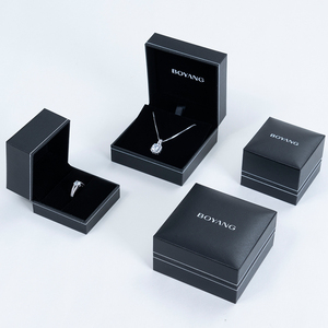 Boyang Custom High Quality <b>Black</b> Luxury Necklace Ring Jewelry Packaging <b>Box</b> - Product Image 2