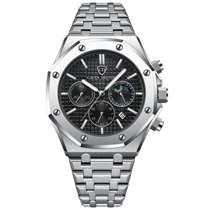 Reloj de Cuarzo para Hombre Caven Denton, Correa de Acero Inoxidable, Cronógrafo, Esfera Analógica de 46 mm, Resistente al Agua 30 bar, Brazalete de 22 cm con Cierre Oculto - Product Image 4