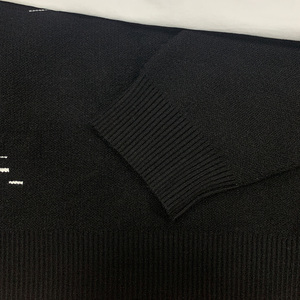 OEM <span class=keywords><strong>maglia</strong></span> di <span class=keywords><strong>cotone</strong></span> pesante oversize <span class=keywords><strong>maglia</strong></span> <span class=keywords><strong>nera</strong></span> girocollo per gli uomini ricamo Logo maglione personalizzato per gli uomini - Product Image 4