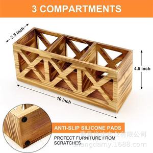 Soporte de madera para cubiertos, organizador de palillos de cocina, soporte para cubiertos, soporte para cuchillos y tenedores, escurridor transpirable para el hogar. - Product Image 5