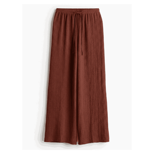 Pantalon d'été décontracté pour femme, taille haute élastique, coupe ample, jambe large, en satin rayé, longueur cheville - Product Image 2