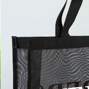 2026 New Style Custom Logo Large Market Grocery Shopper Gift Net Shopping Travel Beach Black Mesh <b>Tote</b> <b>Bag</b> - Product Image 4