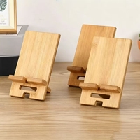 Support universel pour téléphone et tablette en bambou, support pliable en bois portable pour visualisation sur bureau