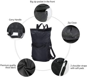 100% Breathable Cotton Canvas <b>Laundry</b> Backpack With <b>Drawstring</b> Closure <b>Laundry</b> <b>Bag</b> With Shoulder Straps 2 Handles Washable - Product Image 5