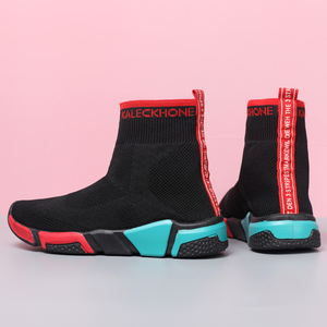 Sneakers casual da <span class=keywords><strong>donna</strong></span> a collo alto, stile stivaletto, con fondo spesso, in maglia, traspiranti, elasticizzate, per l'autunno, design Joker, Cross-Border Paris - Product Image 2