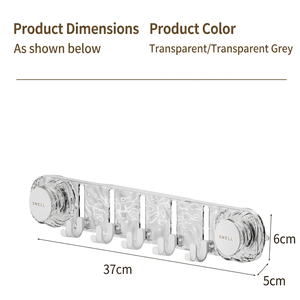 Support mural multifonctionnel en plastique transparent avec ventouse, porte-serviettes simple et étanche pour salle de bain et cuisine - Product Image 6