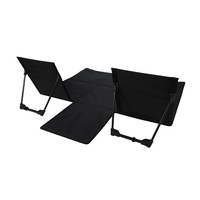 Chaise de camping d'extérieur pliable et légère avec double dossier confortable, cadre en aluminium et tissu Oxford, portable pour la plage, le parc et l'école