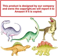 Autocollants muraux dinosaures en PET/PVC autocollants, phosphorescents, en vinyle, effet aquarelle, grands, amovibles