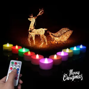 חדש מוצרי פלסטיק אלקטרוני נר אור 18 מפתחות שלט רחוק צבעוני LED נר אור חג מסיבת חג המולד נר